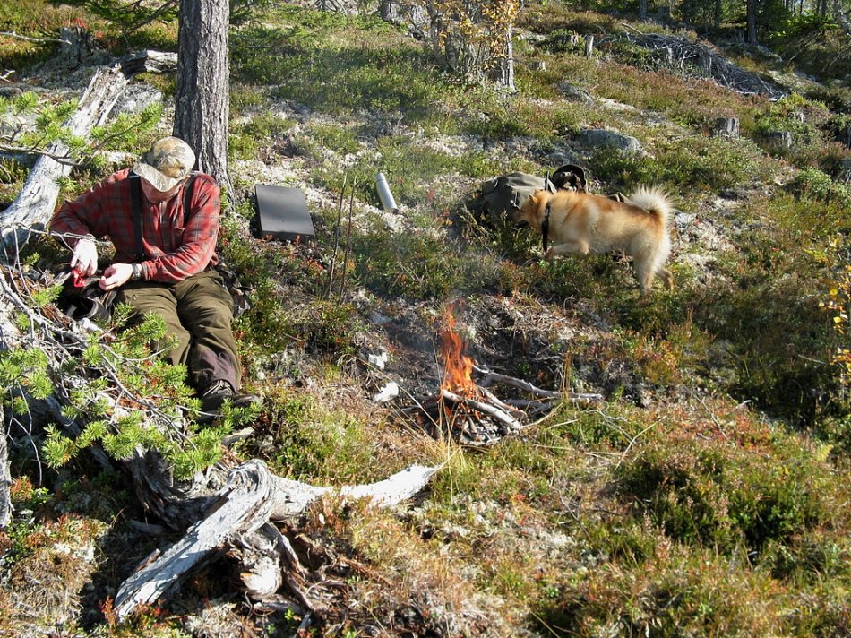 Mittagspause am Lagerfeuer